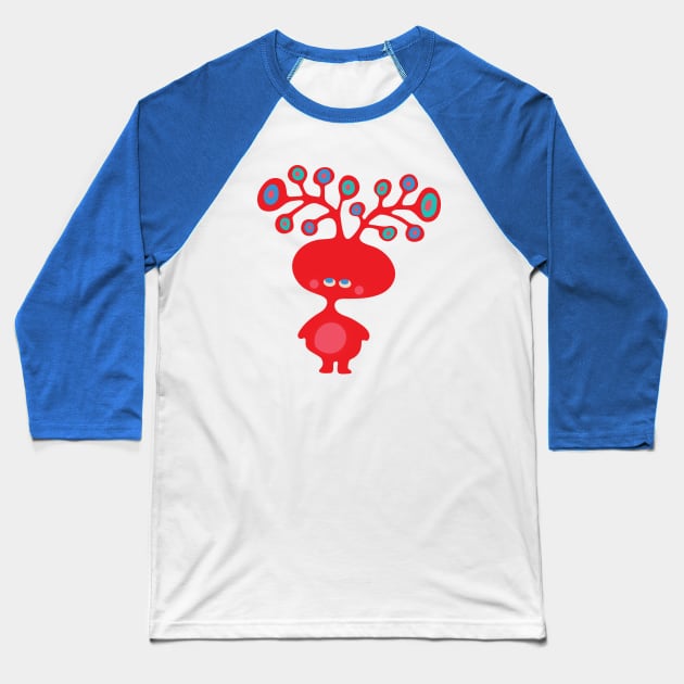 TREE HEADS Cute Red Imaginary Kids Kawaii Monster with Funny Antlers - UnBlink Studio by Jackie Tahara Baseball T-Shirt by UnBlink Studio by Jackie Tahara